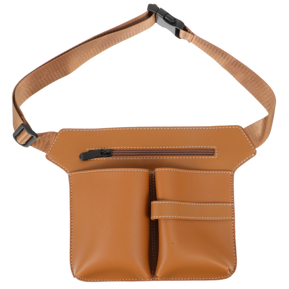 1pc Tools Belt Pouch PU Waist Bag Portable Hairdressing Tools Holder for Barber Shop Hair Salon Khaki