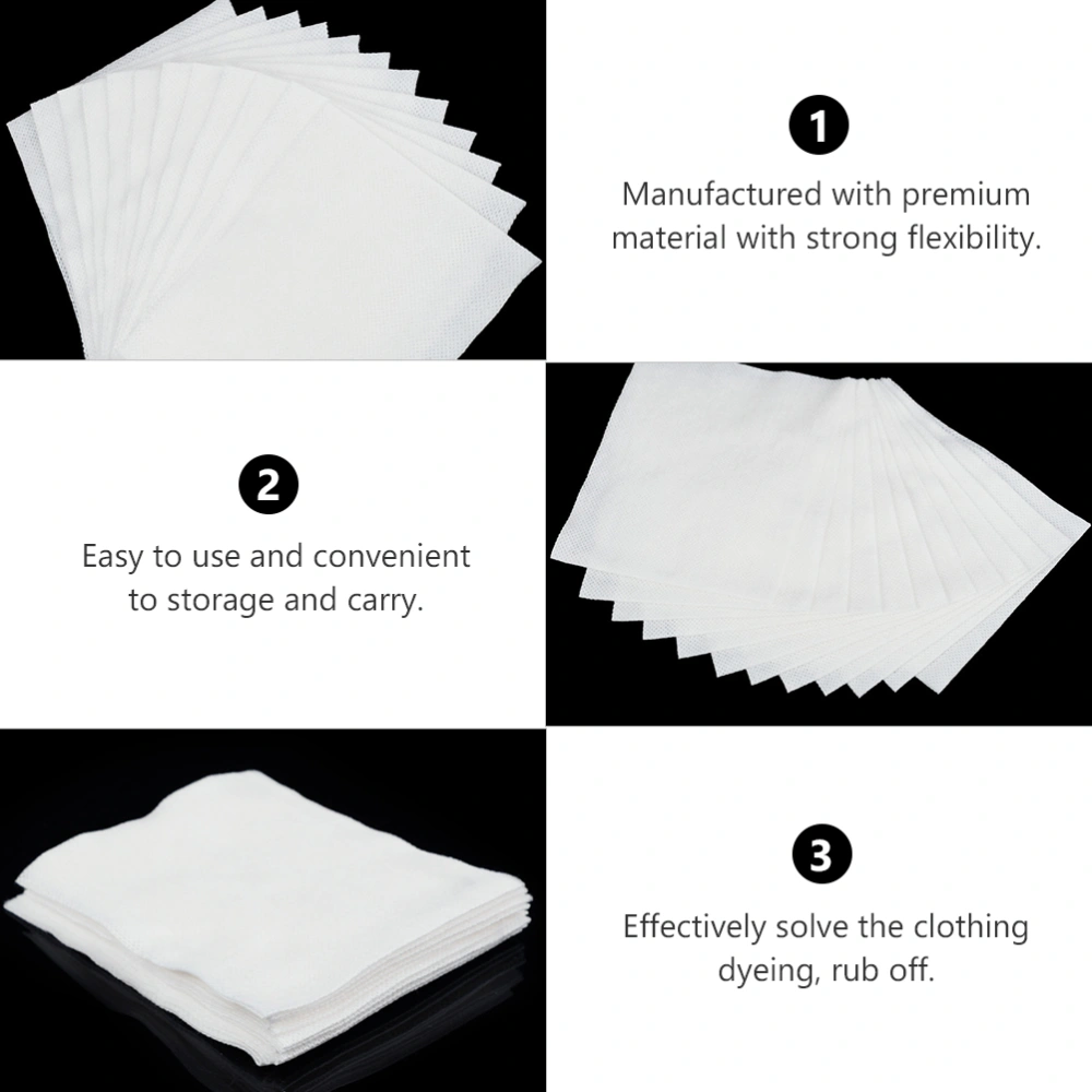 48 Pcs 2 Sets Non-woven Fabric Color Catcher Practical Anti-Dyed Cloth (White)