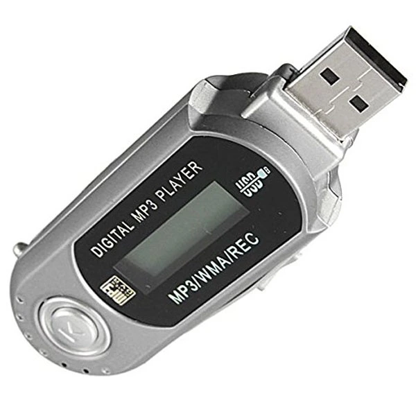 Portable 4GB 1.3-inch LCD Screen Digital MP3 Player USB Flash Drive with FM Radio /MIC /3.5mm Audio Jack (Silver)