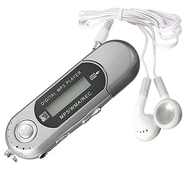 Portable 4GB 1.3-inch LCD Screen Digital MP3 Player USB Flash Drive with FM Radio /MIC /3.5mm Audio Jack (Silver)