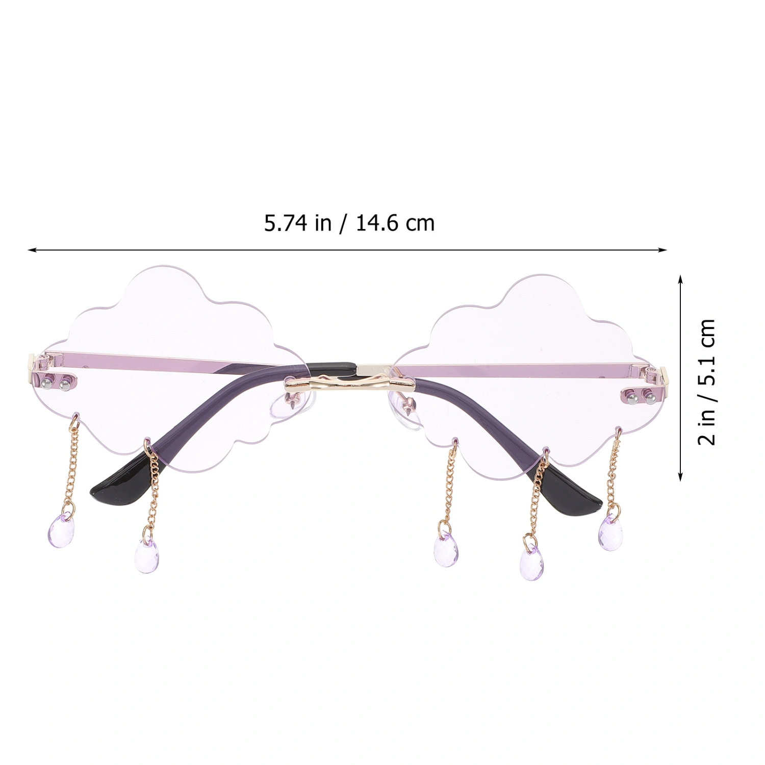 Rimless Sunglasses Funny Cloud Shaped Glasses for Women Teens Girls and Kids