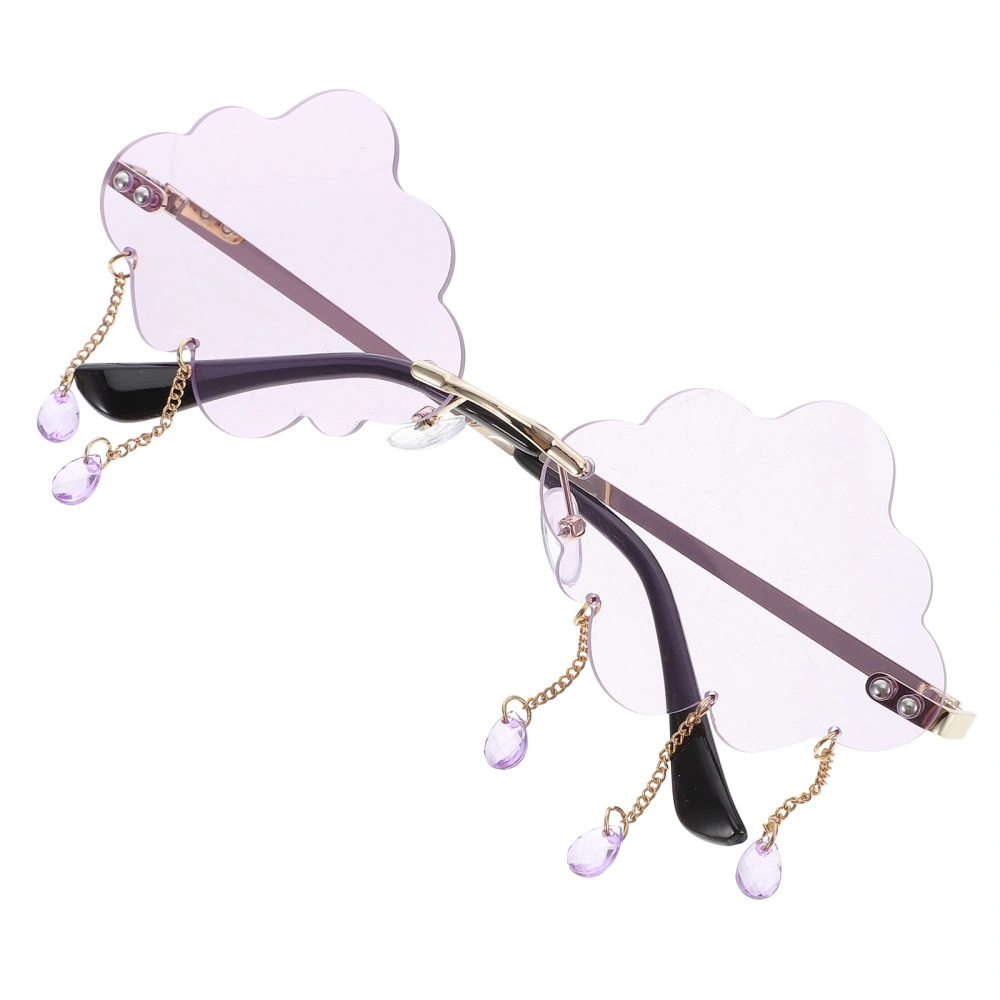 Rimless Sunglasses Funny Cloud Shaped Glasses for Women Teens Girls and Kids