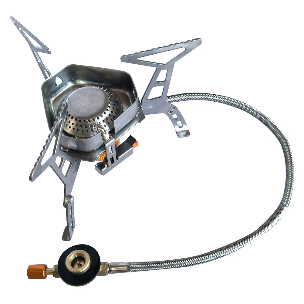 Split Picnic Stove Outdoor Thickening Stainless Steel Portable Split Gas Stove For Camping Barbecue With Windshield