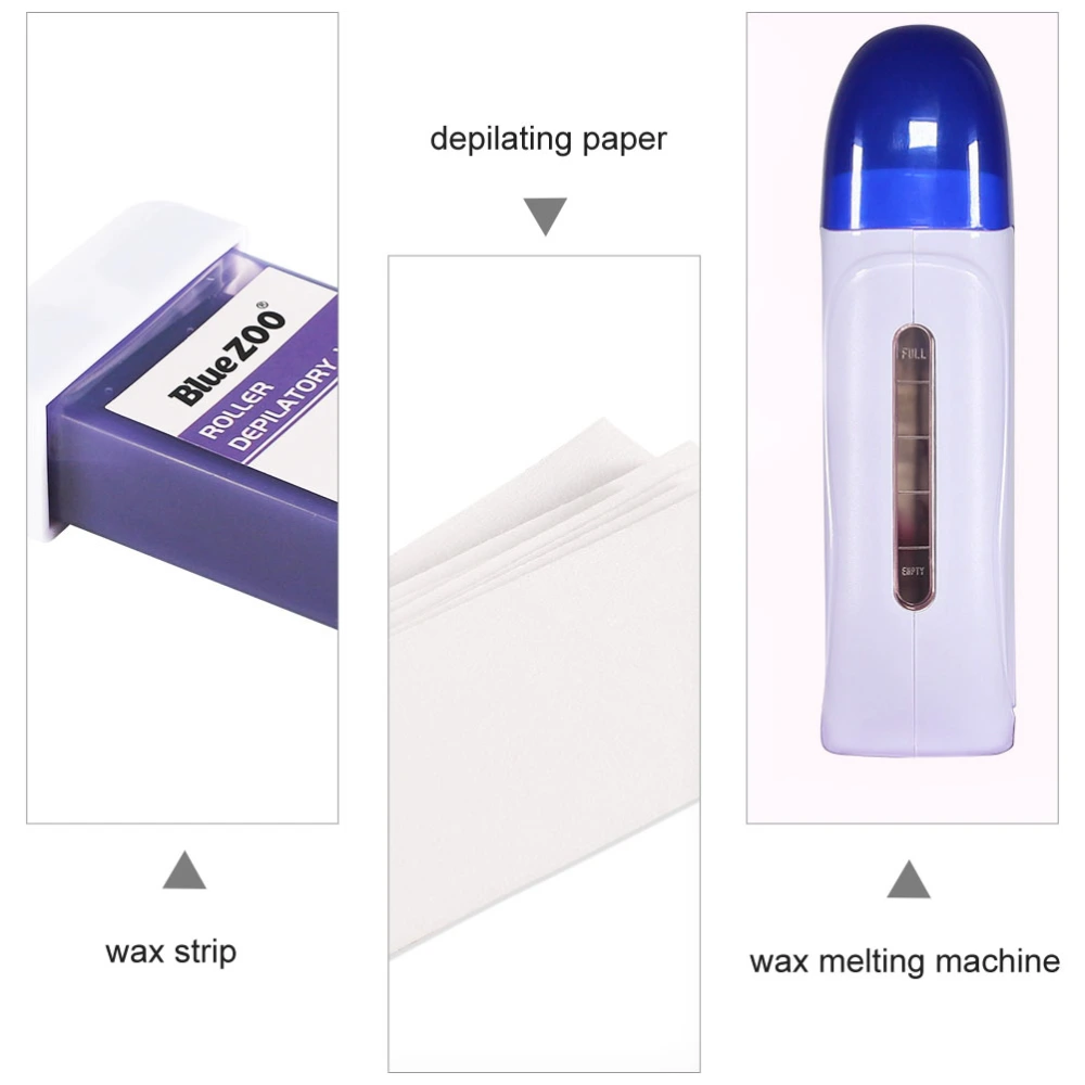 6pcs Depilatory Wax Removal Machine Set Wax Heater Depilatory Paper (EU Plug)