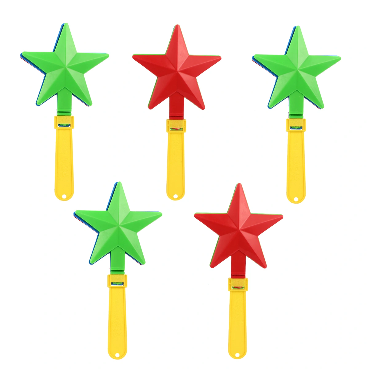 5pcs Colorful Star Shape Hand Clappers Plastic Party Noisemaker Prizes for Kids