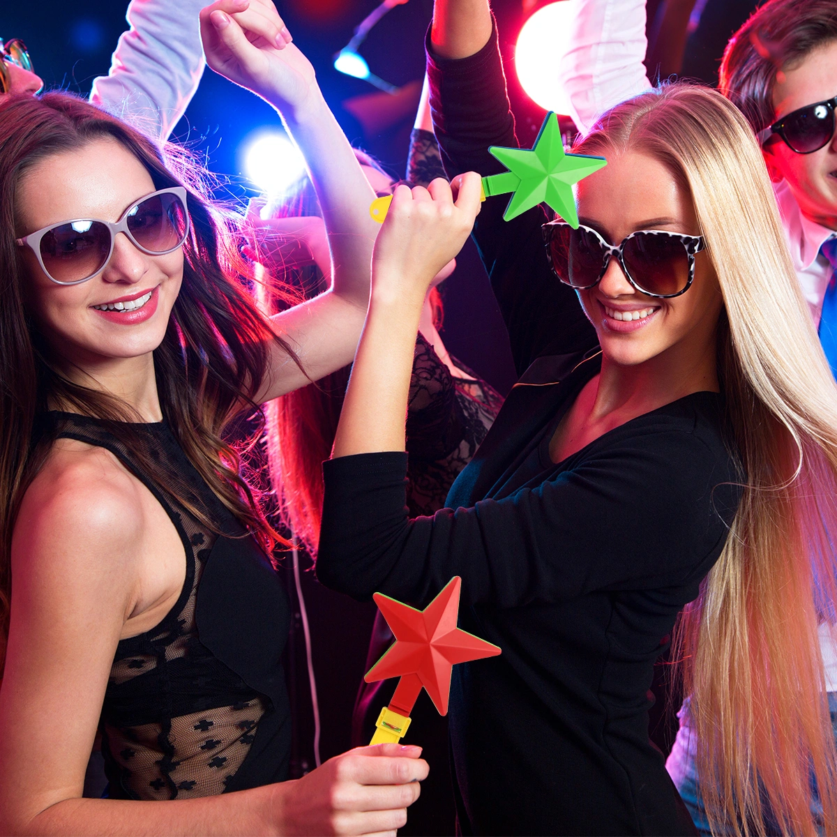 5pcs Colorful Star Shape Hand Clappers Plastic Party Noisemaker Prizes for Kids