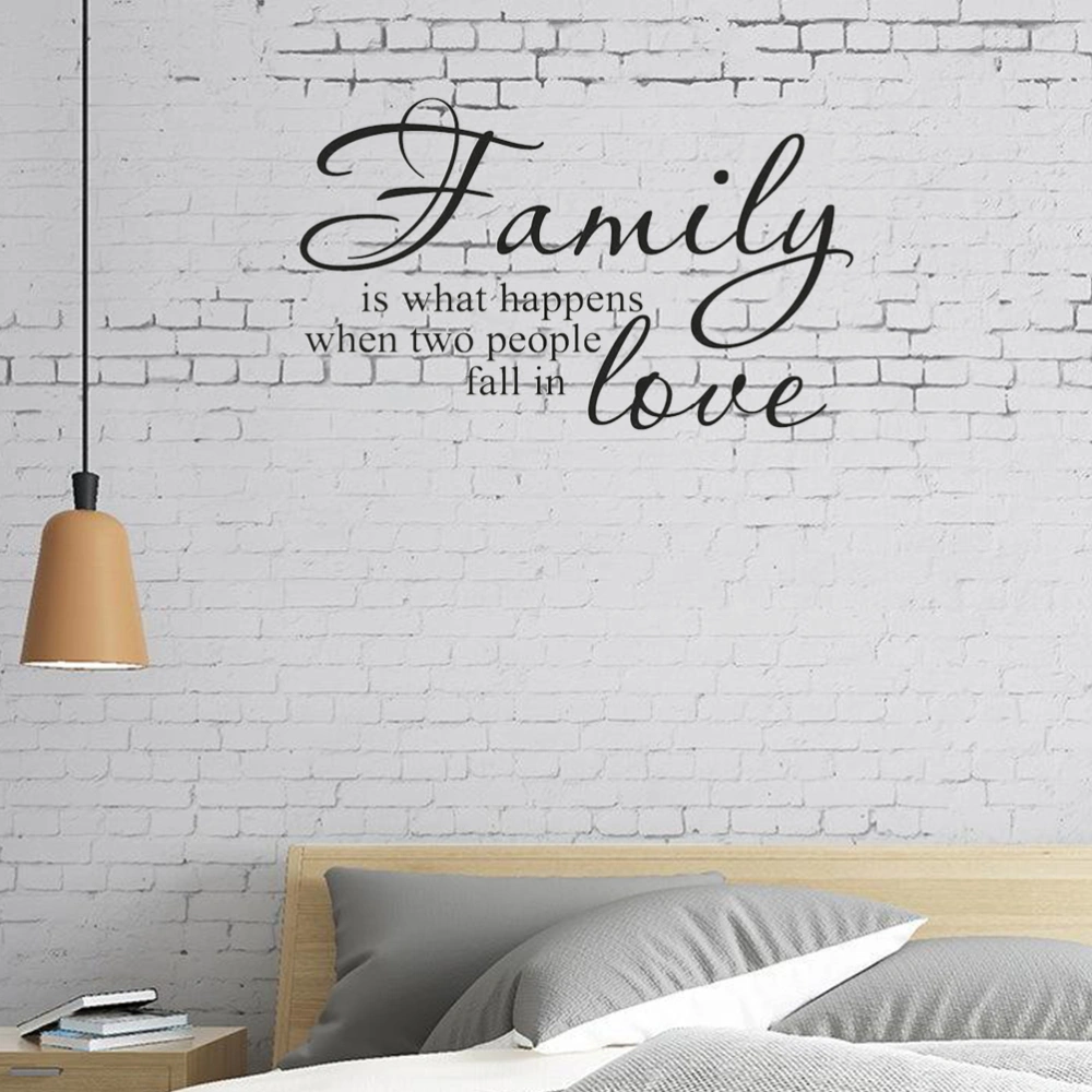 Family Proverb PVC Wallpaper English Art Sticker for Bedroom Living Room