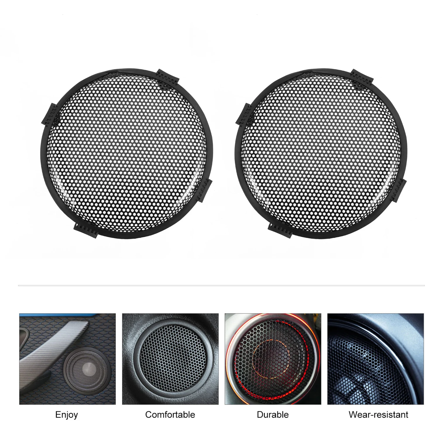 10 Pcs 1 Set Audio Protection Nets Practical Sub-woofer Refitting Nets (Black)
