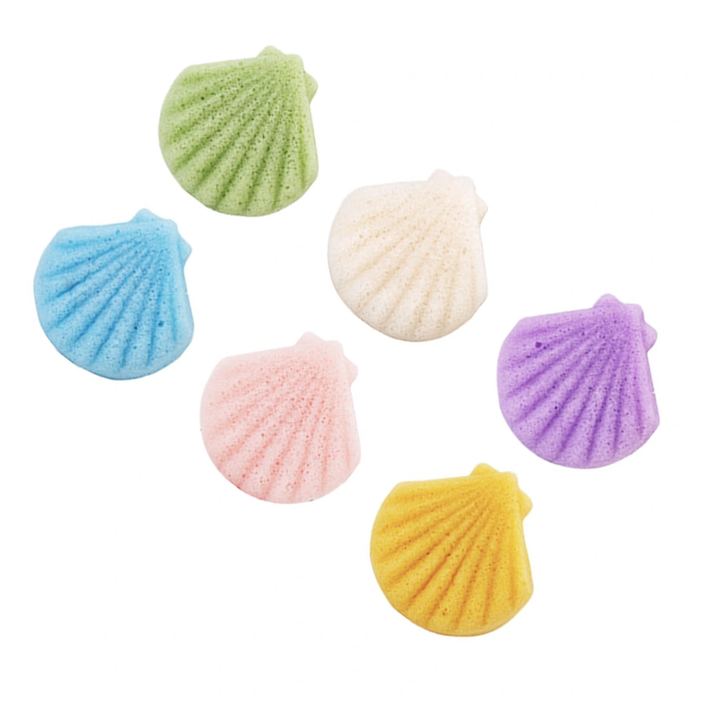 6pcs Natural Konjac Facial Cleaning Sponge Face Washing Puff Face Cleansing Tool (Shell)