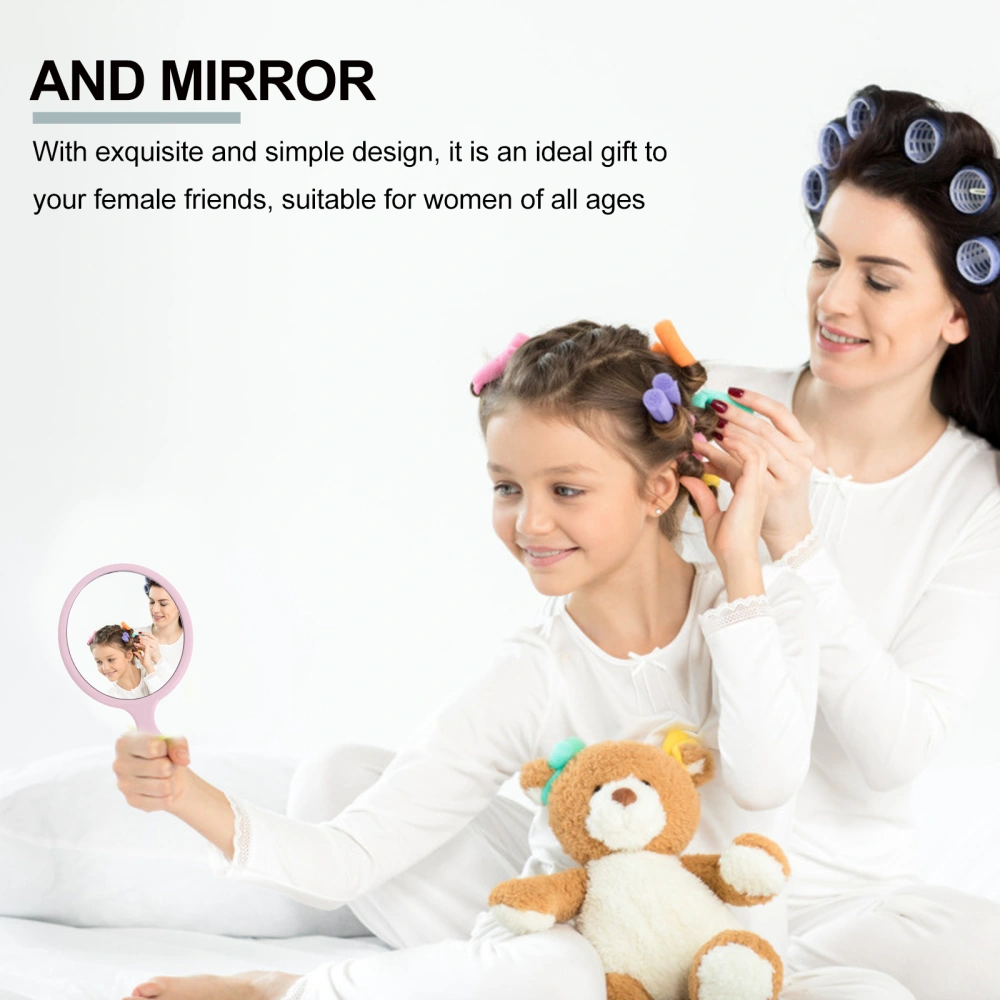 5Pcs Handheld Hairdressing Mirror Makeup Mirror with Handle for Bathroom Travel