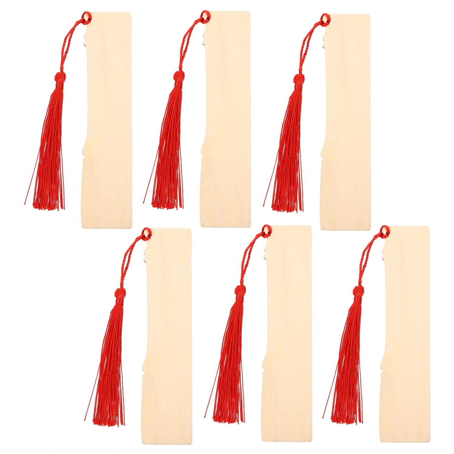 6PCS Wooden DIY Blank Bookmark Smooth Surface Bookmark Premium Bookmark