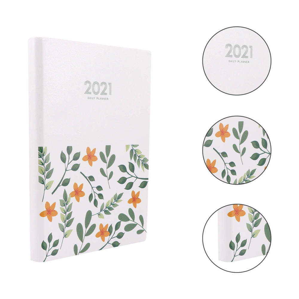 1Pc Planning Notebook 2021 Schedule Book Flower Pattern Calendar Notebook