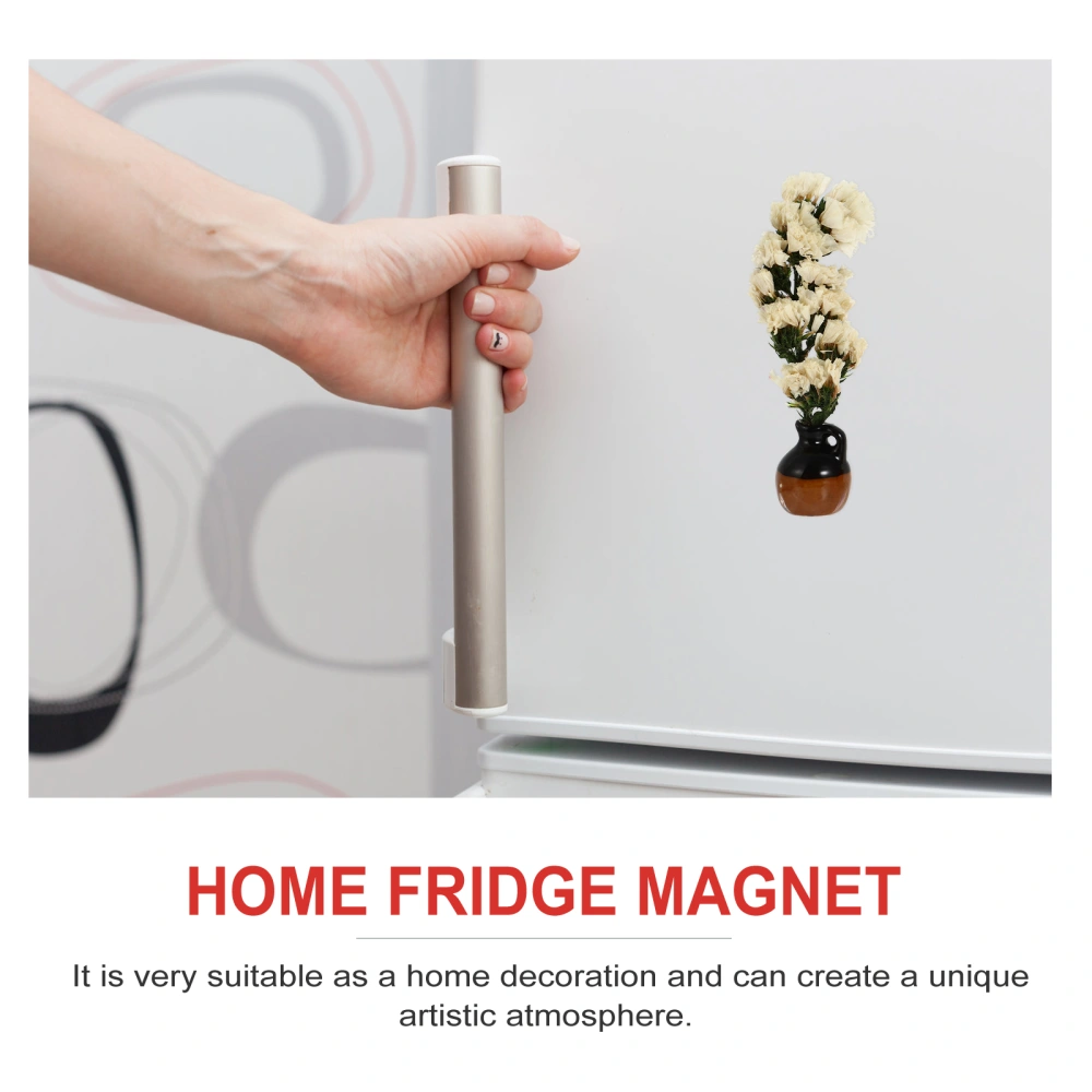 5pcs Fridge Magnets Mini Ceramic Vase Fridge Magnetic Sticker Fridge Decoration