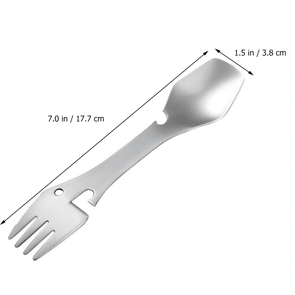 2pcs Multifunction Camping Spork Stainless Steel Spoon Fork Knives Combo Utensil