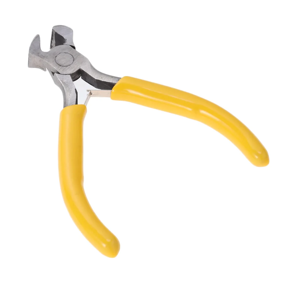 Mini End Cutting Plier Jewelry Pliers Solid Joint Cushion Grip Wire Nipper Repair Tool (Yellow)