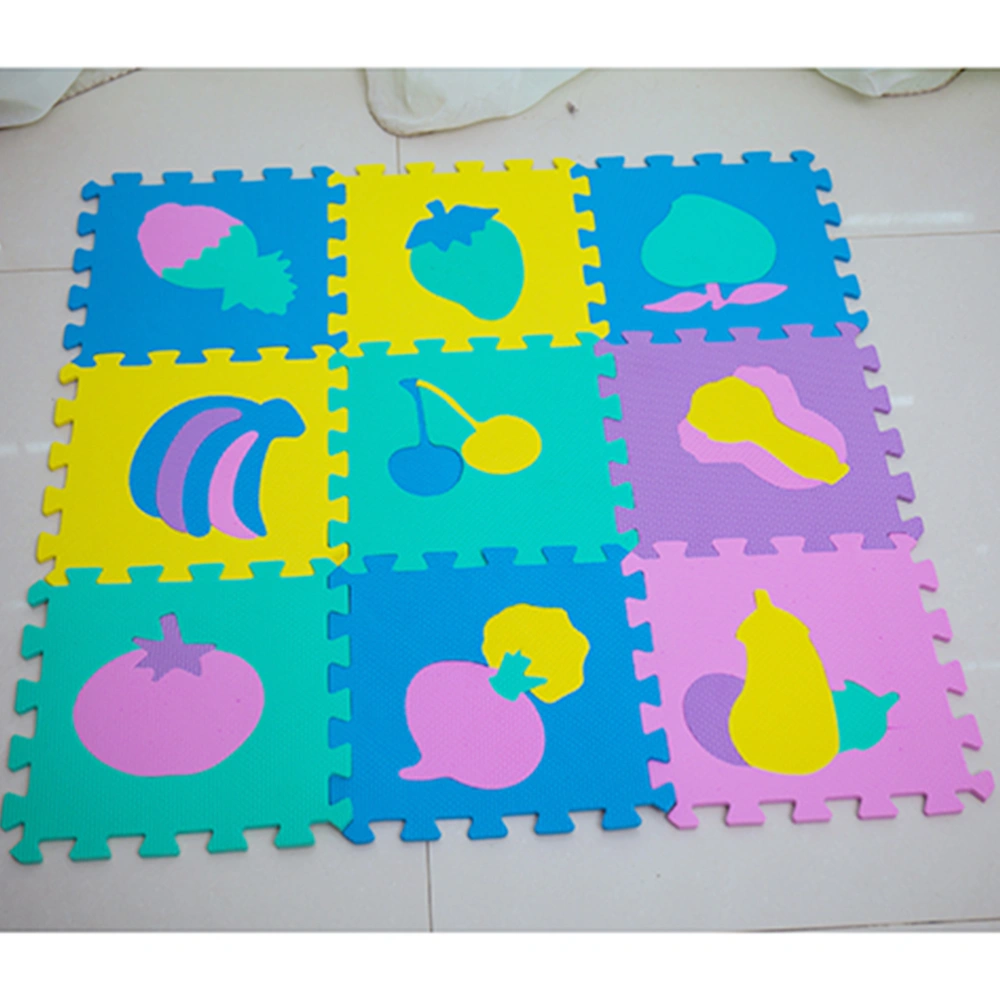 10pcs 30x30cm EVA Play Mats Floor Puzzle Crawling Play Game Mat for Baby Kids (Random Friut Pattern)