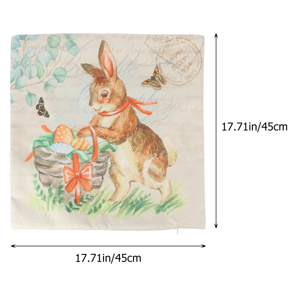 Easter Throw Pillow Cover Cushion Cover Floral Printing Pillow Case