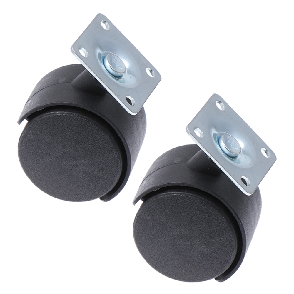 2 Pcs 1.5 Inch Square Base Wear-resistant Universal Use Caster for Furniture Baby Stroller (Black)