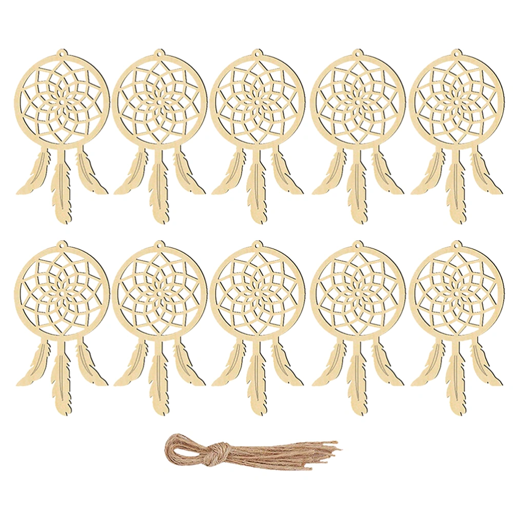 20pcs Catch Dream Net DIY Home Decoration Pendant Wooden Accessories Creative Wall Ornaments Dream Catcher for Decor (Beige, Third Pattern)