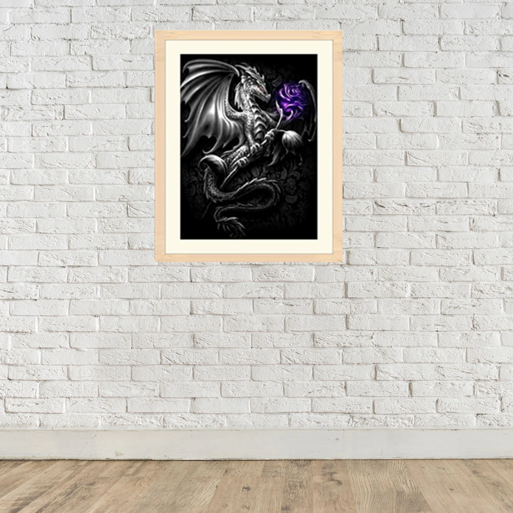 DIY 5D Beads Painting Dragon Pattern Rhinestone Cross Stitch Kit Home Wall Decor Craft 7608