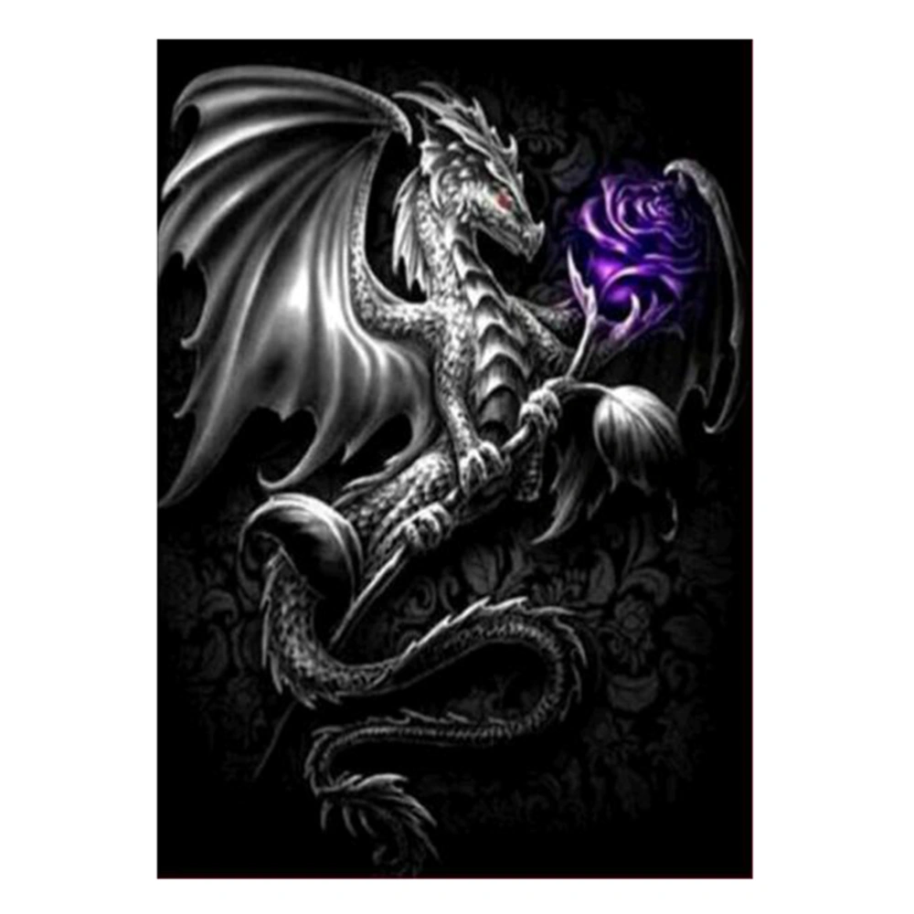 DIY 5D Beads Painting Dragon Pattern Rhinestone Cross Stitch Kit Home Wall Decor Craft 7608