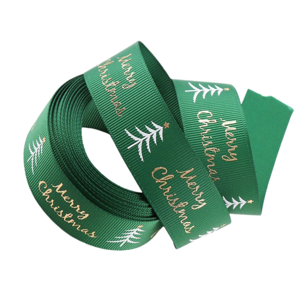 1 Roll Stylish Xmas Gift Wrapping Ribbons Strip Christmas Riband Festival Gift DIY Supplies for Home Party (Green)