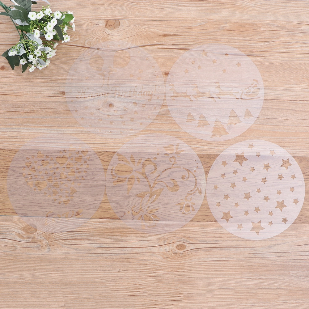 5pcs Hollow out Cake Molds Cake Decorating Stencil DIY Spray Template Kitchen Baking Tool