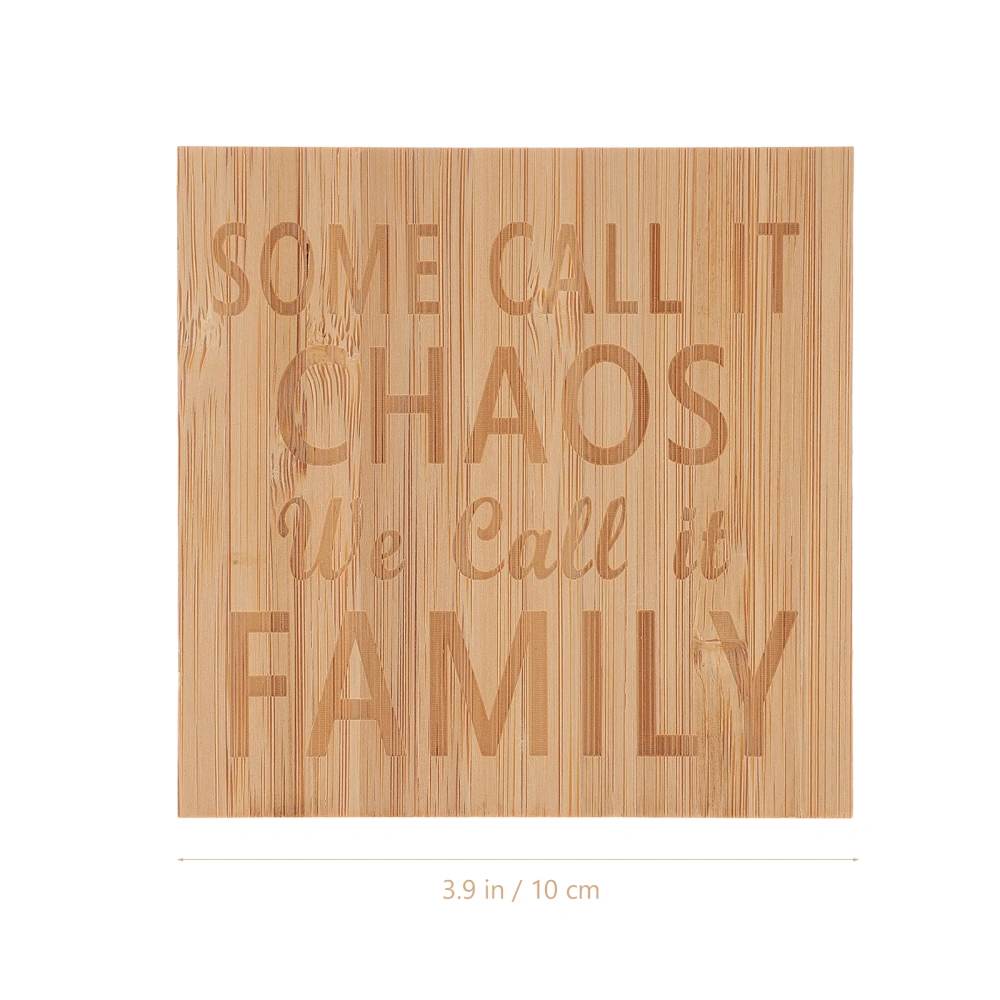 SOME CALL IT CHAOS WE CALL IT FAMILY Block Sign Plaque Decorative Words Block Sign for Home Office Party Decoration