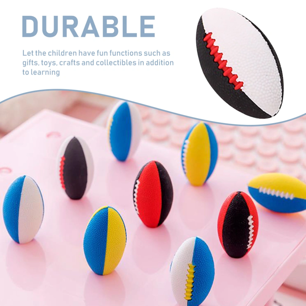 12Pcs Cartoon Kid Eraser Rugby Rubber Painting Room Decor Detachable Eraser (Random Color)