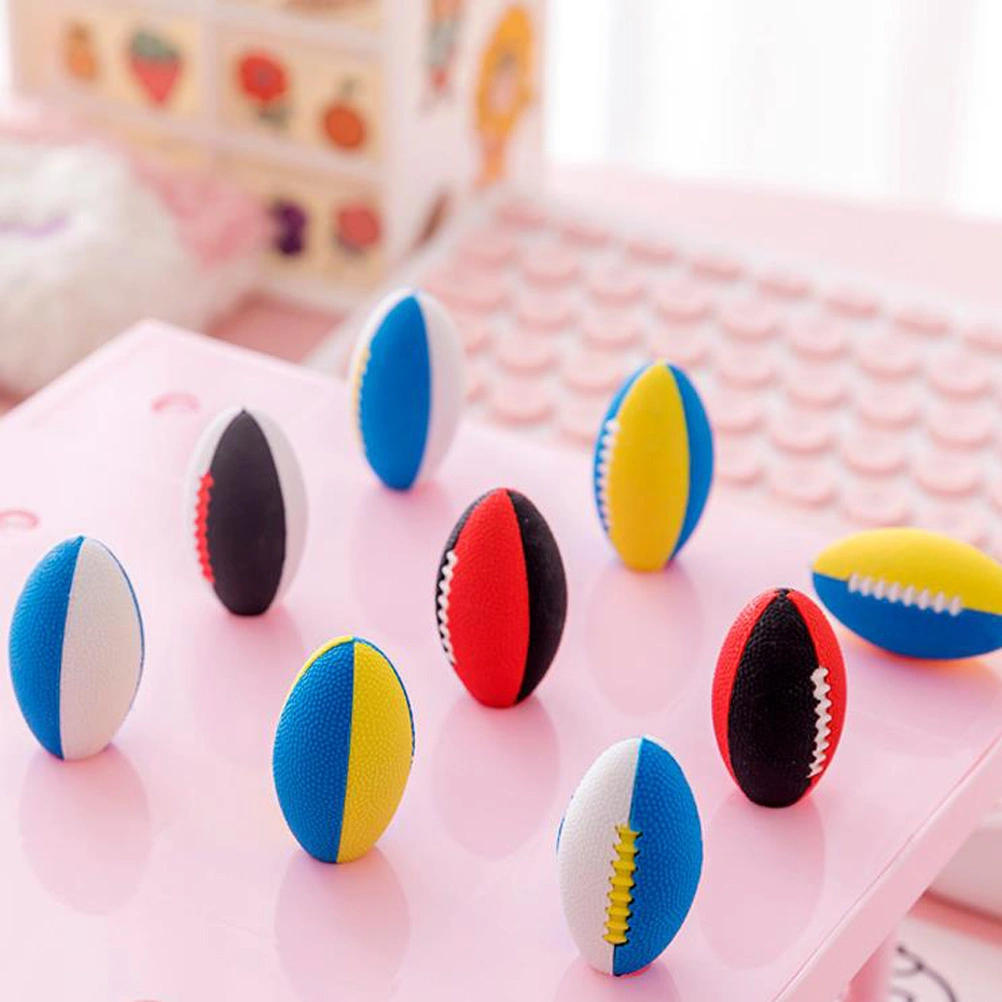 12Pcs Cartoon Kid Eraser Rugby Rubber Painting Room Decor Detachable Eraser (Random Color)