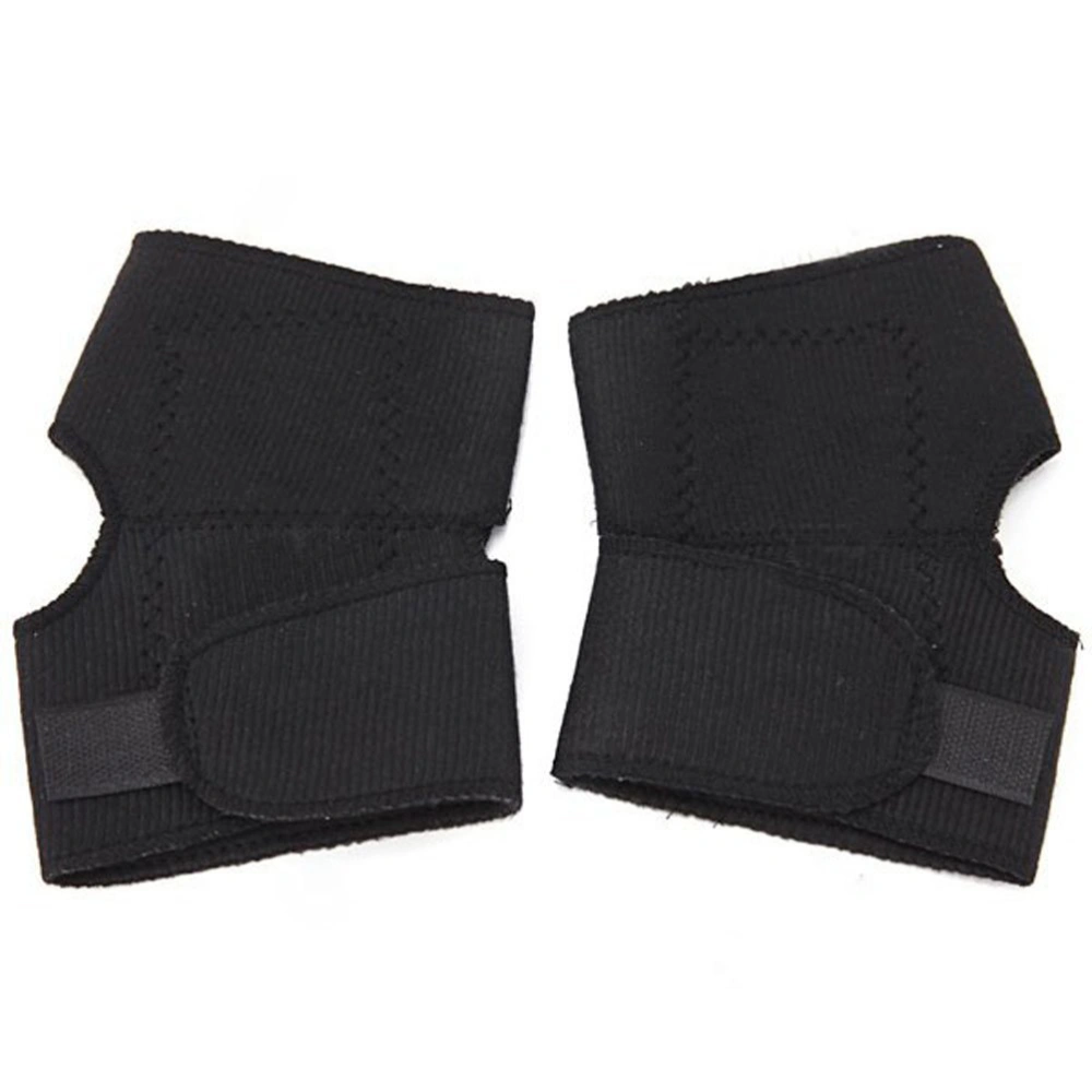 Pair of Magnetic Therapy Thermal Self-heating Elbow Pad Belt Elbow Support Brace Protector (Black)