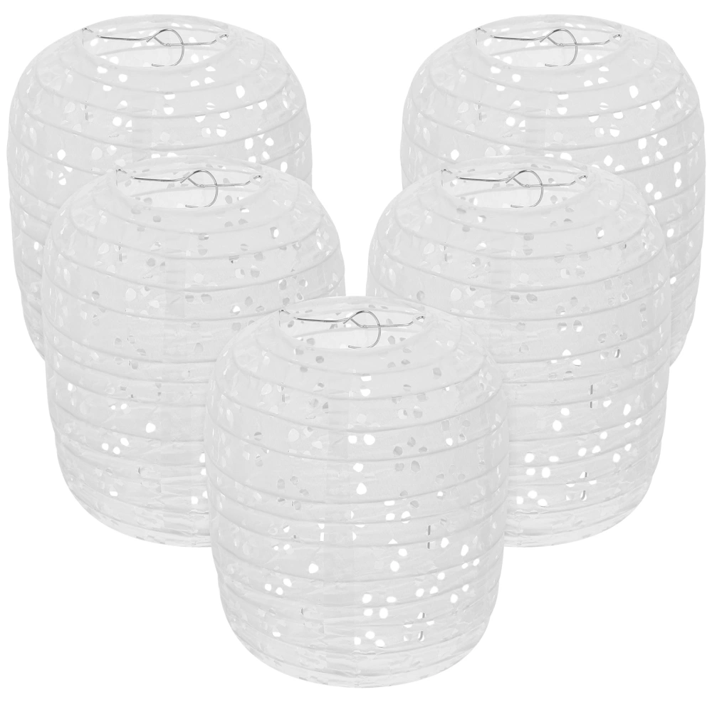 5Pcs White Paper Lanterns Foldable Chinese Hanging Paper Lanterns for Home Party Decorations