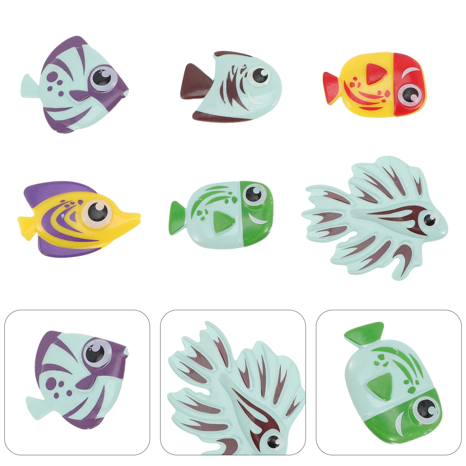 6Pcs Swimming Pool Toys Diving Toys Cartoons Fish Toy Kids Summer Party Supplies