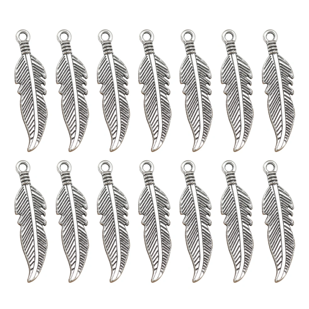 100pcs Creative  Leaf Pendant DIY Alloy Charms Jewelry Making Accessories for Earrrings Necklace (Antique Silver)