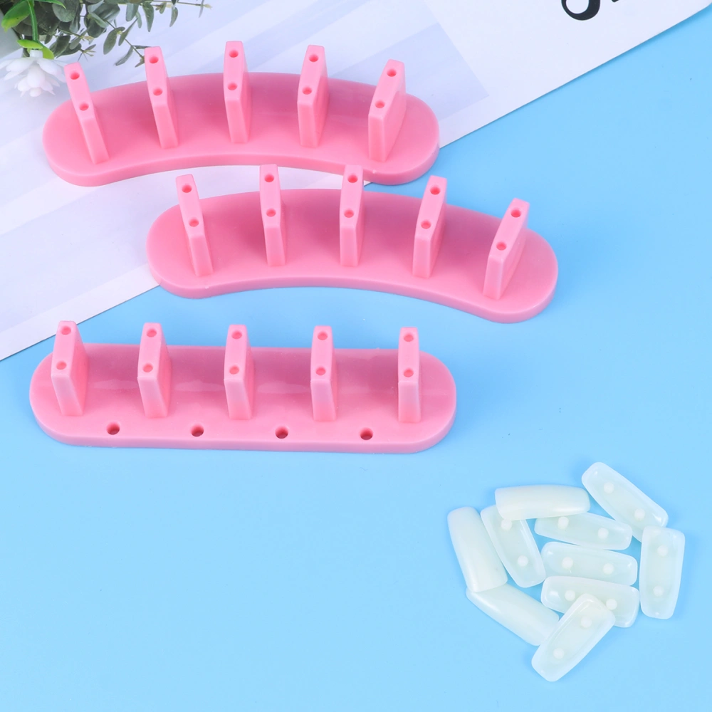 3pcs Nail Training Rack Nail Display Rack Nail Pad Lotus Display Rack with 10pcs Nail Tip for Women Ladies (Pink)