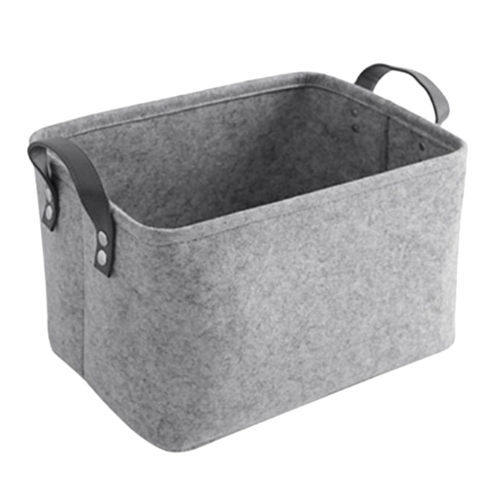 1PC Felt Storage Basket Portable Sundries Storage Basket Desktop Sundries Storage Basket Creative Nonwovens Storage Container Simple Stylish Storage Basket for Home Use Light Grey