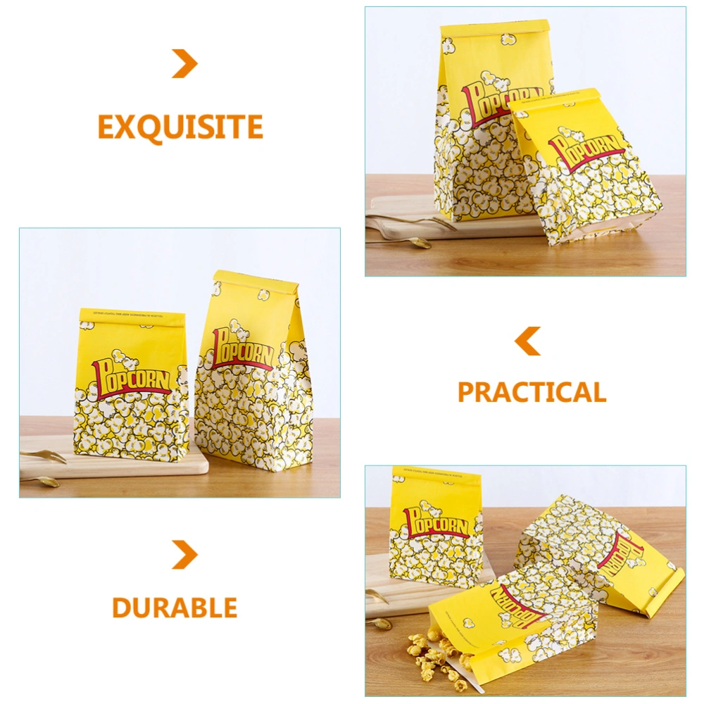 50Pcs Oil-proof Popcorn Holders Convenient Popcorn Containers Multi-function Popcorn Pouches