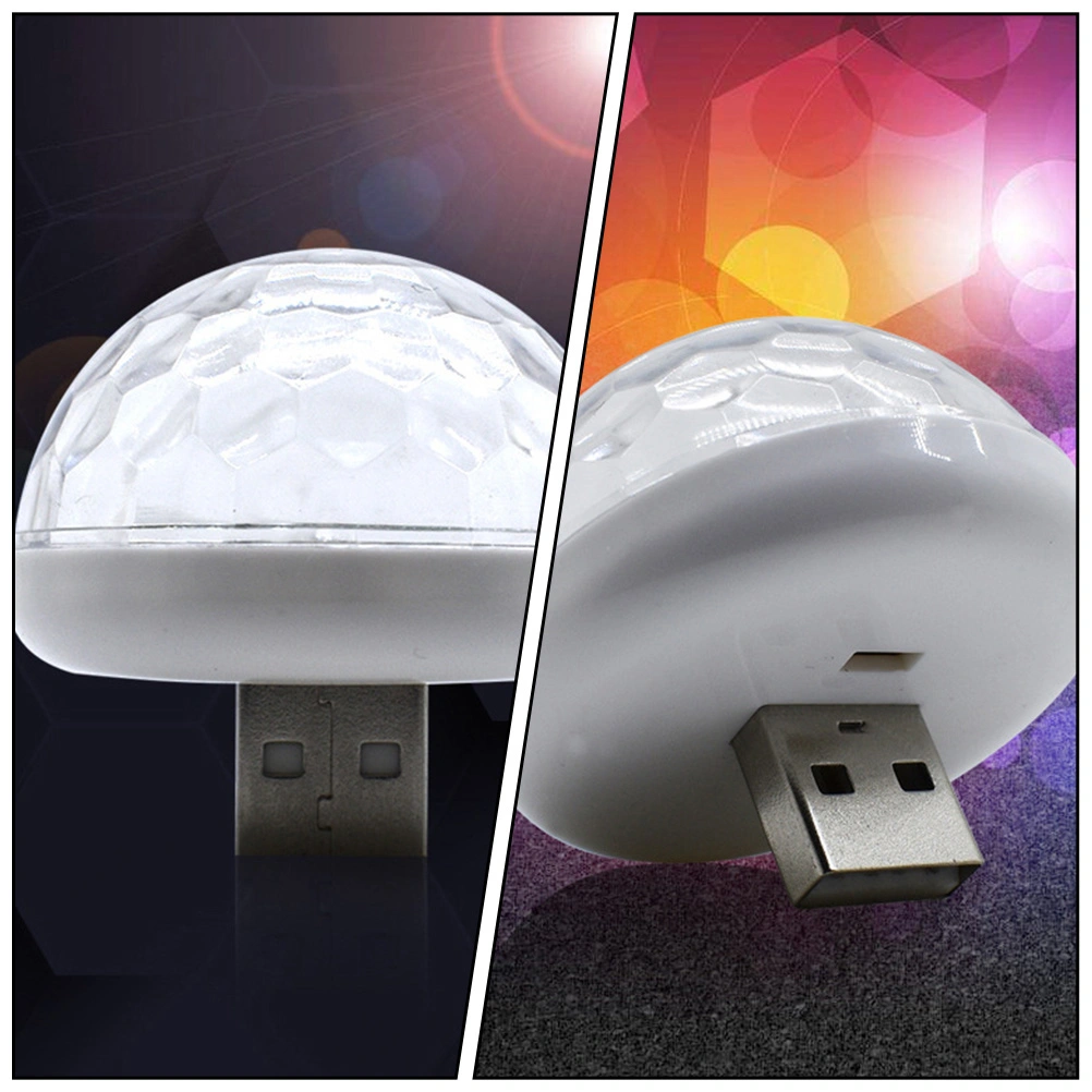 3 Pcs Fashionable USB Mini Lamps Practical Disco Ball Party Lights (White)