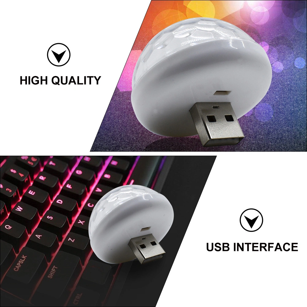 3 Pcs Fashionable USB Mini Lamps Practical Disco Ball Party Lights (White)