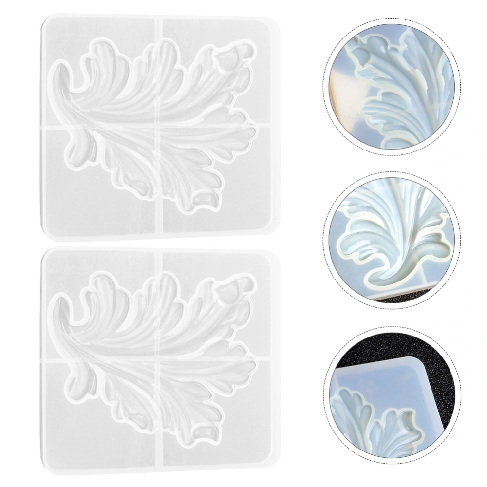 2pcs Leaf Crystal Epoxy Resin Molds Silicone Mold Leaf Casting Molds for DIY