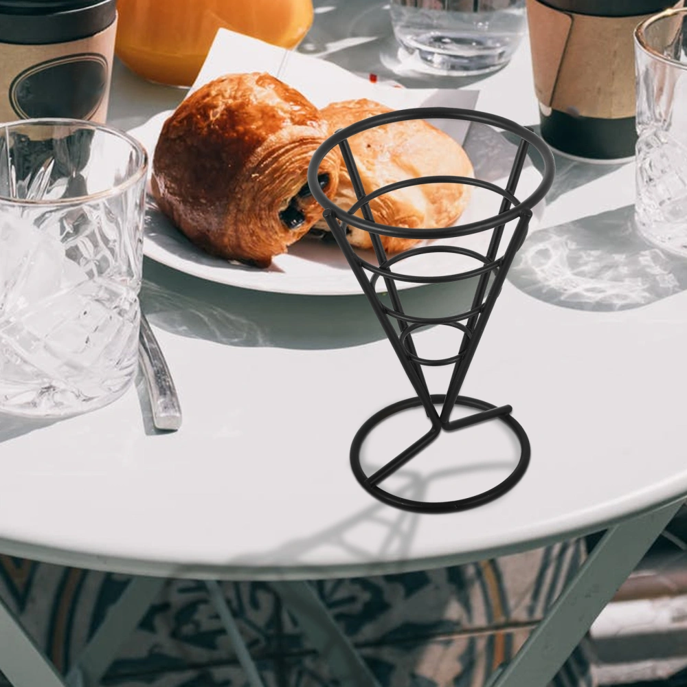 French Fries Stand Food Frying Basket French Fries Rack Black Kitchen Utensil