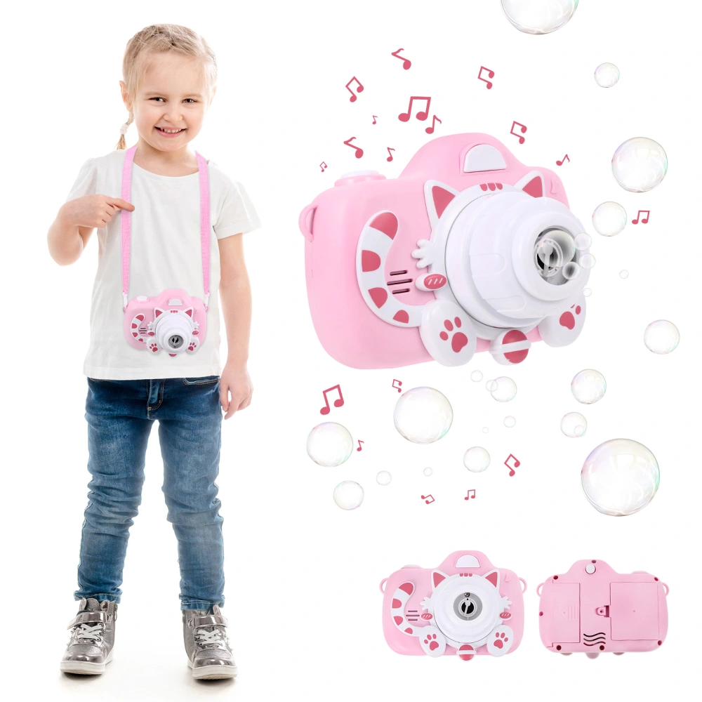 1 Set of Cartoon Bubble Machine Kid Camera Bubble Maker Toy Bubble Blower (Pink)