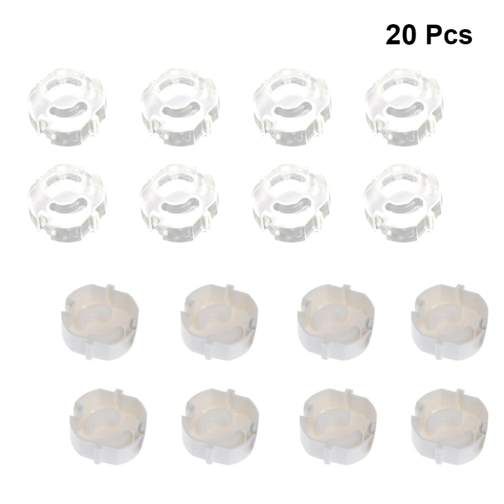 20pcs EU Standard Children Safety Protection Power Outlet Covers Socket Electrical Leakage Protection Socket Baby Proofing Covers (White)