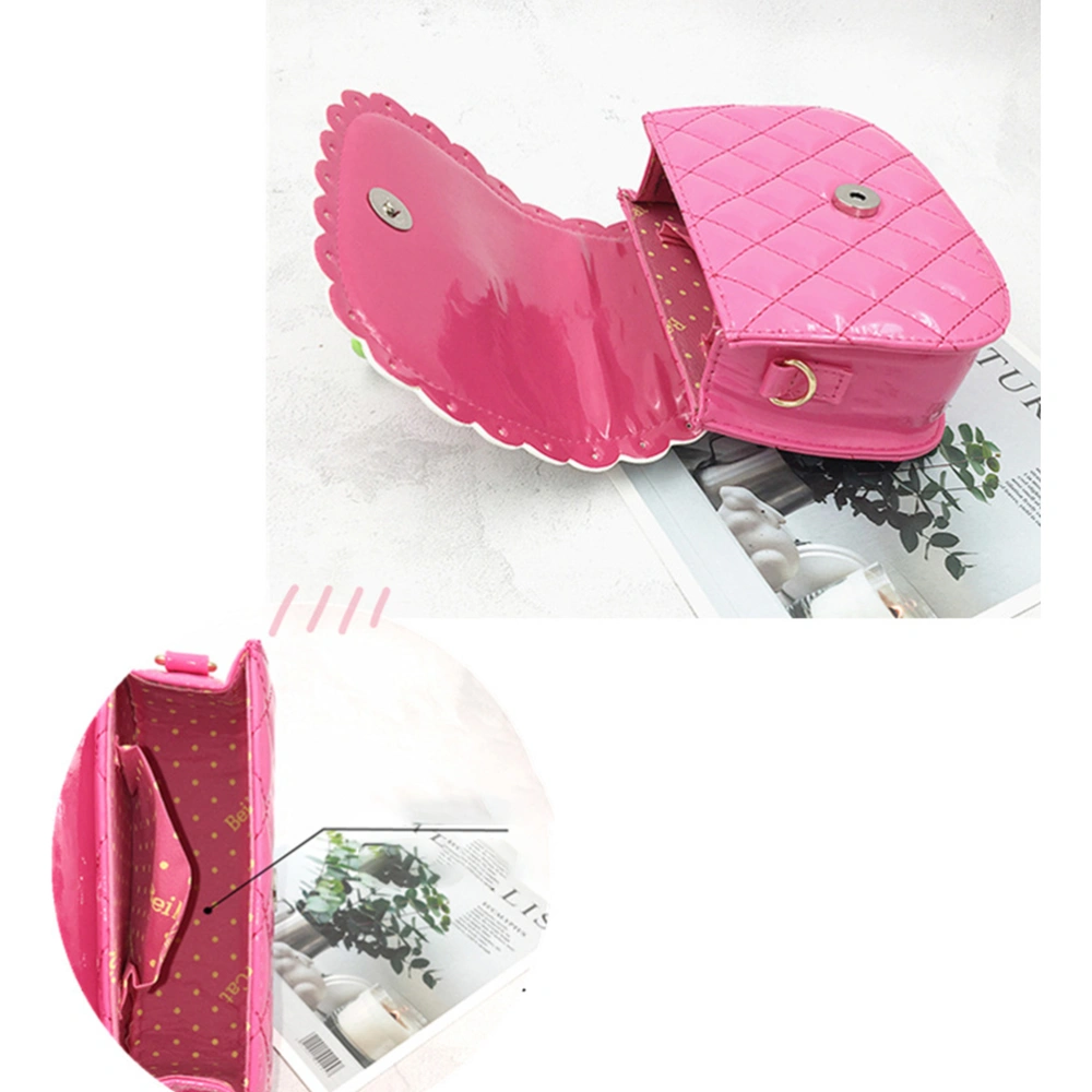 Childrens PU Leather Handbag Small Bowknot Shoulder Bag Summer Casual Accessory Holder for Girl Kids (Pink)