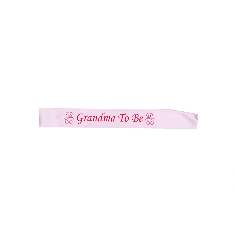 Baby Shower Party Sashes Grandma To Be Satin Sash Ribbon Footprint (Pink)