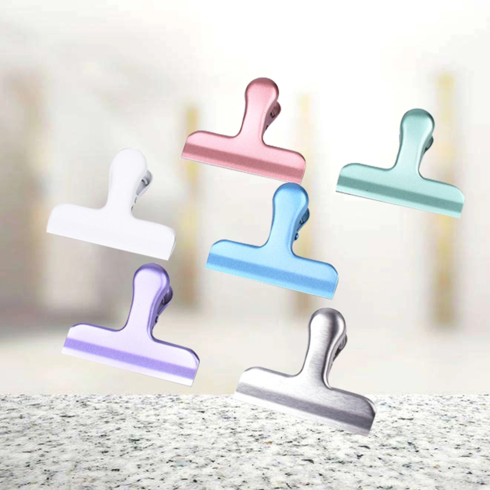 6Pcs Creative Bag Clips Stainless Steel Heavy-duty Food Bag Clips Durable Air Tight Seal Clip Office Kitchen Home Tools Supplies