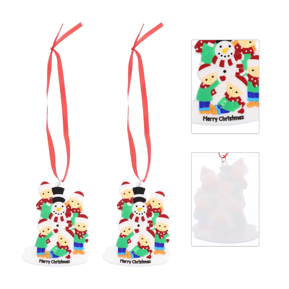 2Pcs Christmas Tree Hanging Pendant Christmas Lovely Family Ornament Decor