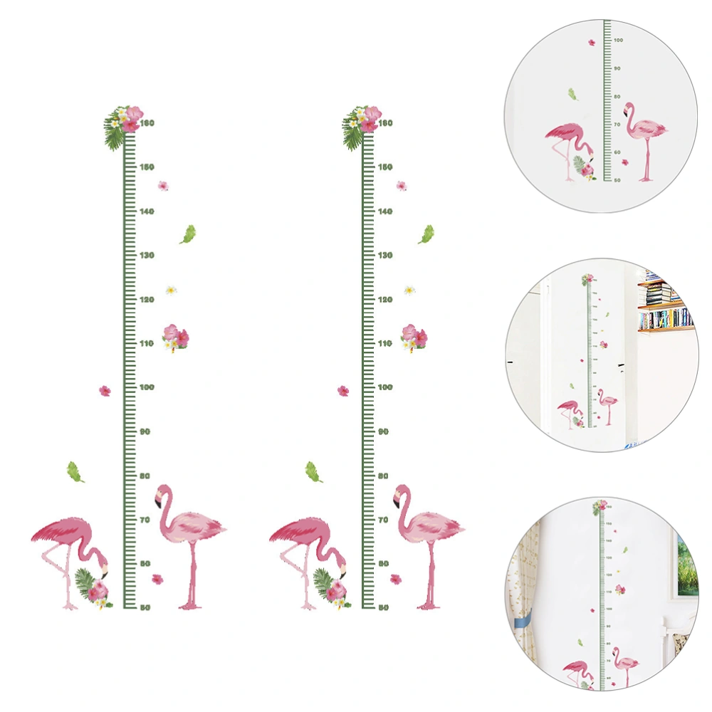 2pcs Kids Height Measurement Wall Sticker Cartoon Animal Pattern Wall Decal