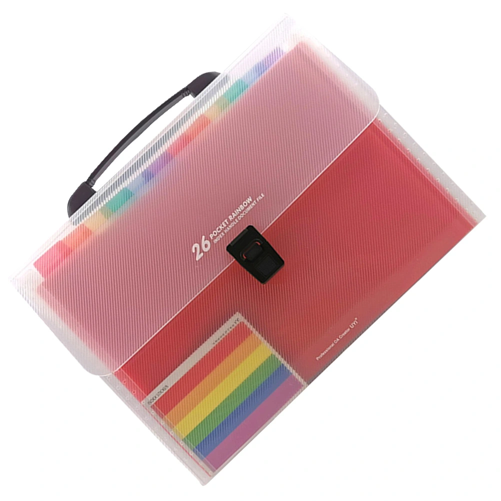 1pc Rainbow Document File Package Handheld Multilayer Folder Bag Portable Data Packages Documents Folder for Student Teachers (Colorful)