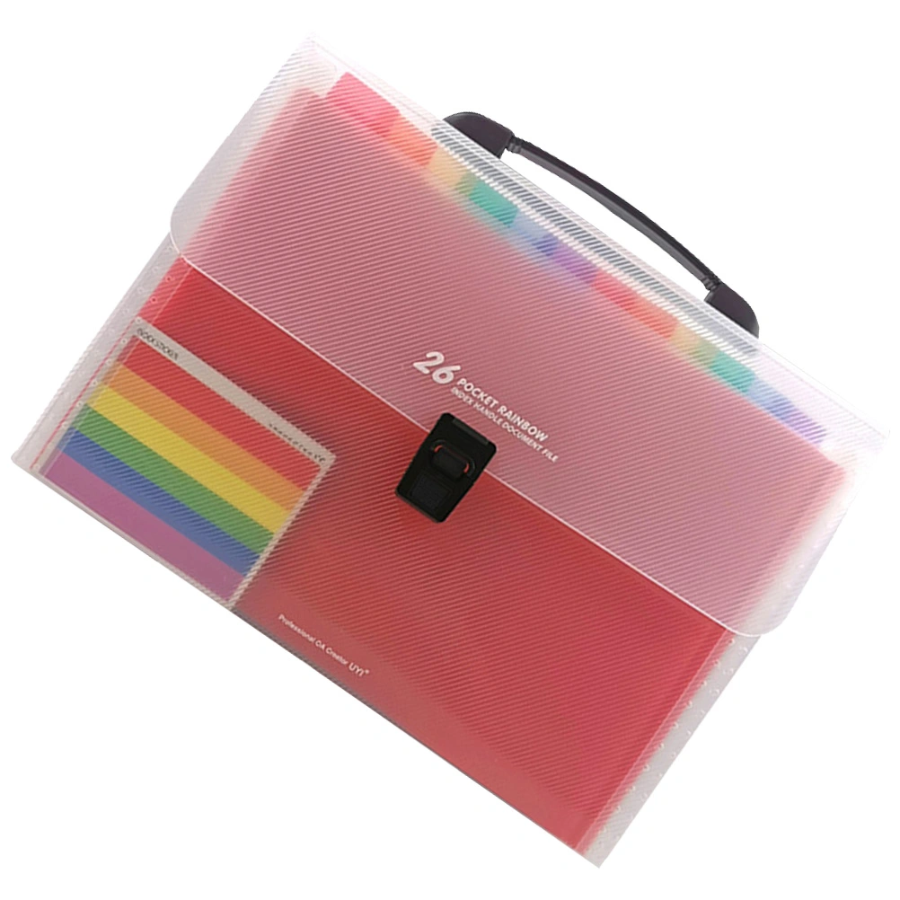 1pc Rainbow Document File Package Handheld Multilayer Folder Bag Portable Data Packages Documents Folder for Student Teachers (Colorful)